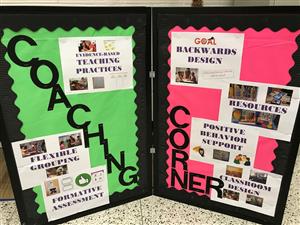 Coaching Corner Bulletin Board suggests ways to support from instructional Coaches 